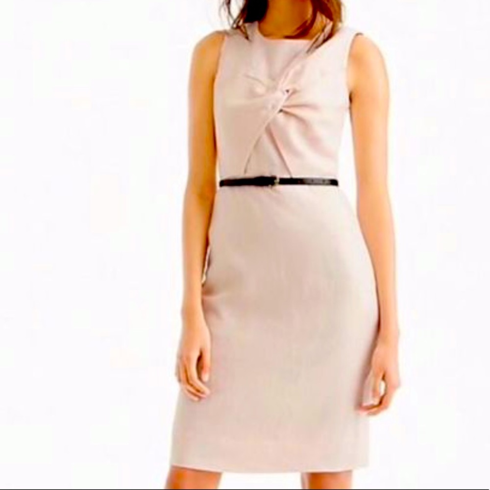 NWT J Crew drape knot linen sheath dress